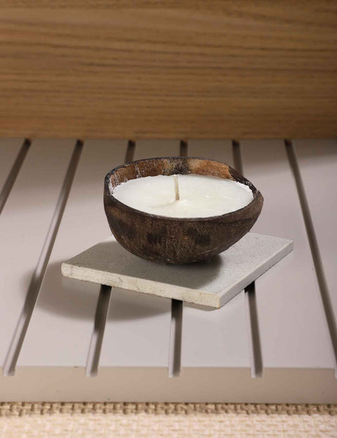 Coconut Shell Eco-Friendly Candle Set Of 2