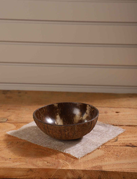 Natural Finish Coconut Shell Bowls Normal Without Base 150Ml -250Ml