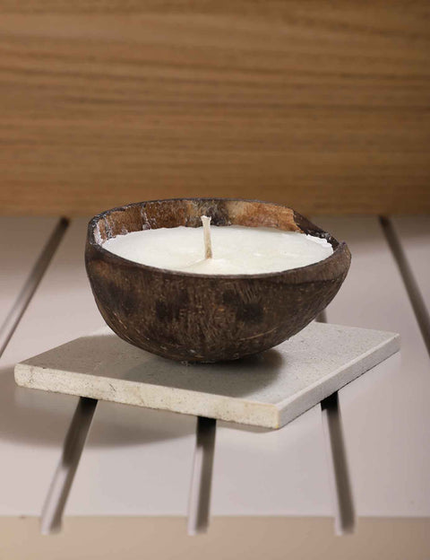 Coconut Shell Eco-Friendly Candle Set Of 2